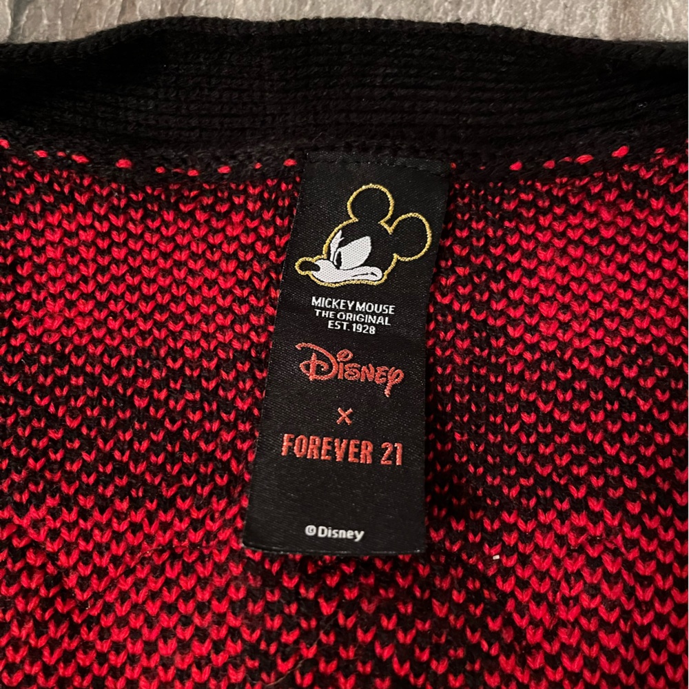 Disney x Forever 21 Mickey Mouse Checkered Cardigan Sweater - Picture 10 of 16